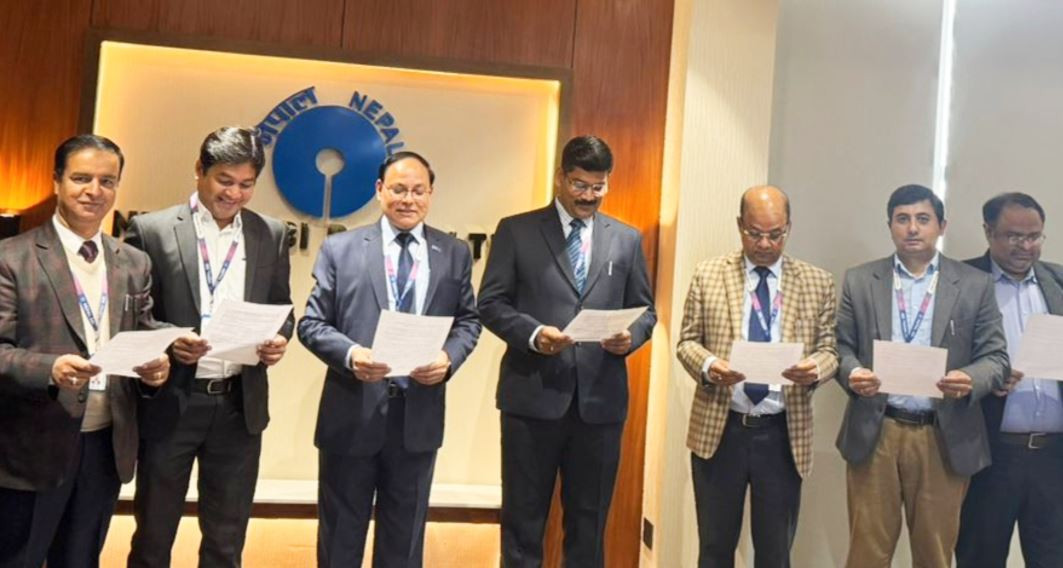 Nepal SBI Bank Employees Pledge on “National Money Laundering Prevention Day”